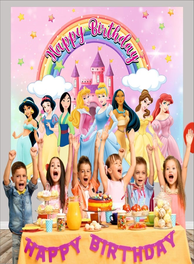 Party Baazaar Princess Birthday Backdrop 5x4 Ft | Backdrops for Decoration | Birthday Decoration Backdrop | Banner for Kids Theme Party - Image 5